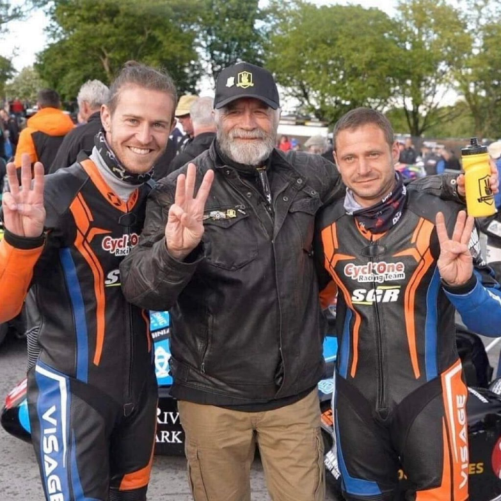 A view of Cesar Chanel and Olivier Lavorel, both of whom participated in the Isle of Man TT sidecar race that claimed both their lives. Media sourced from The Mirror.