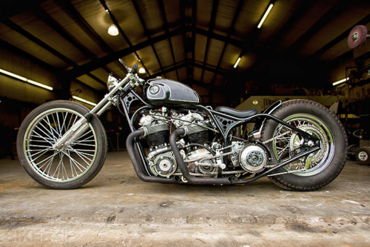 ‘Double Trouble’ twin-engined Norton by Flyrite Choppers
