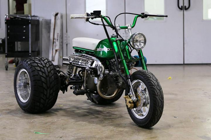 Green Trike Honda Mini Trail built by Mike Coy of Gas Monkey Garage