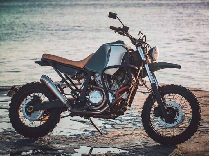 A custom Honda Africa Twin from Maria Motorcycles