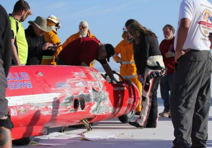 Valerie Thompson fell at a speed of 343 mph when trying to set a speed record in Australia