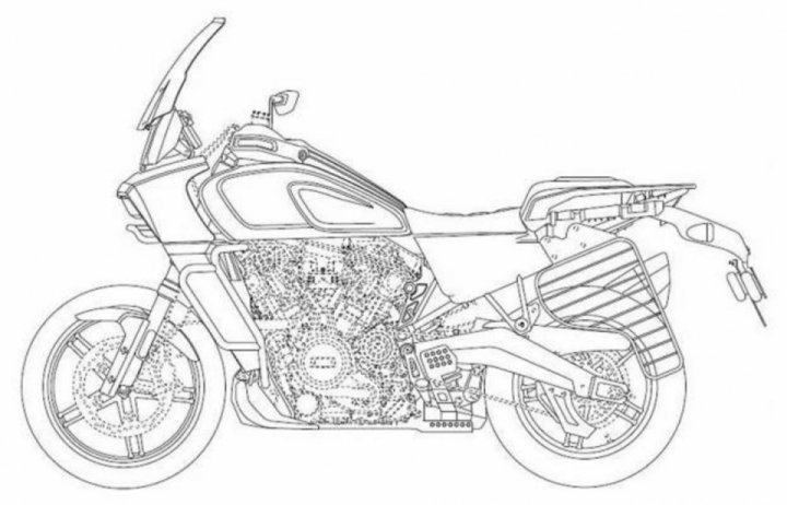Patent drawings of Harley-Davidson Streetfighter, Custom 1250, Pan America 1250