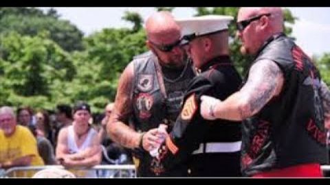 This Wounded Marine Held A Salute For HOURS… What These Patriot Bikers Do Will Give You Chills
