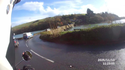 After a wet ride to Kingsbridge, crossing the creek on the A379 after leaving Kingsbridge.