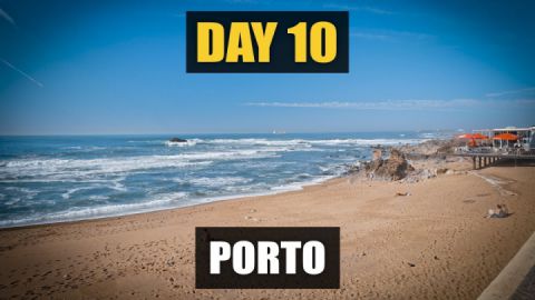 Trying to fix motorcycles, the Atlantic Ocean, enjoying the abnormal heat - Porto, Estpania 2017 Tour, day 10-11