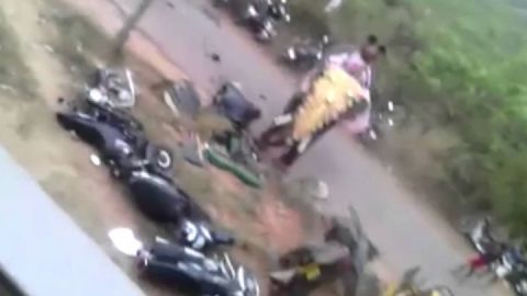 ANGRY Elephant destroys motorcycles!