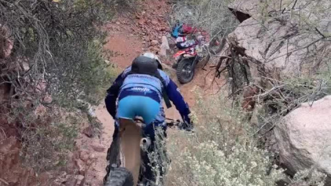 Nice little stoppie down Baxter's favorite drop