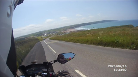 Heading to widemouth bay, Cornwall, and pulling into the viewpoint overlooking the beach.