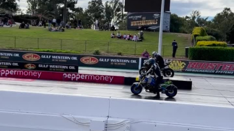 Stretched Grom at the dragstrip. It did a 19 second quarter mile.