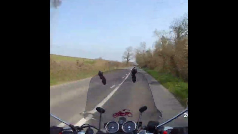 Interceptor 650cc, following a 40mph Electric armchair , waiting for the safe opportunity to pass.