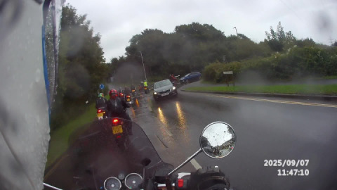 Marshalling a roundabout on a charity ride.