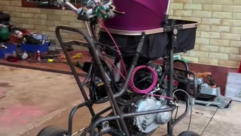 With this stroller, mom won't be yelling at the pit bikers -