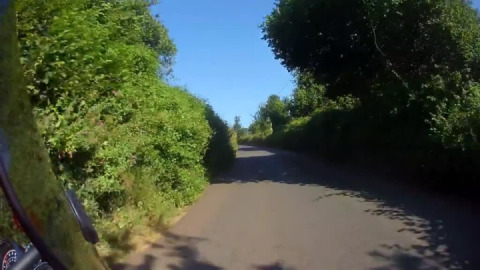 With an Amber heat warning, out on my interceptor, cruising the cooler, shady, pretty, devon lanes.