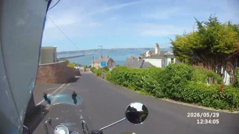 Royal enfield meteor 350, cruising and taking in the beautiful views of Brixham breakwater & torbay.
