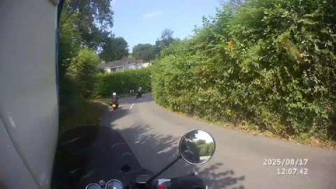Enjoying a club ride with Plymouth advanced motorcyclists and riding my own ride.