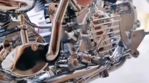 A miniature model of a motorcycle
