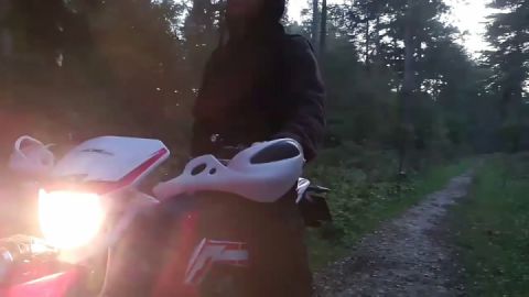 Taking the pitbike through the woods