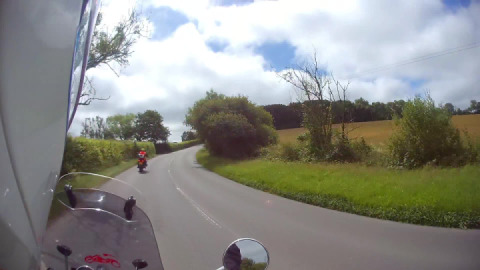 Following the ride leader towards Okehampton on a Plymouth advanced motorcyclists ride,