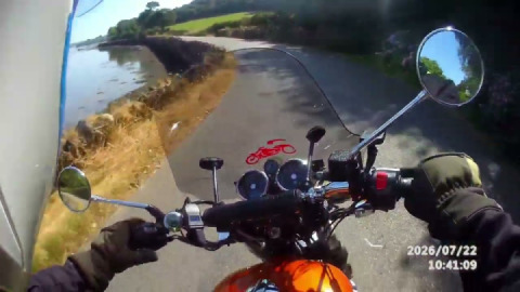 On my interceptor 650cc, cruising alongside Millbrook lake and soaking up the atmosphere.