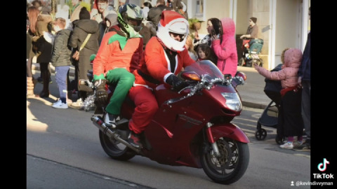 Santa's on a bike Plymouth
