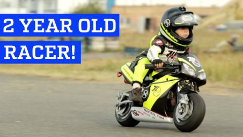 Two year old motorcycle racer!