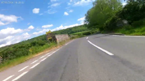 My Beeline treats me to beautiful scenic hills as I follow along the A372 between Othery and Coombe.