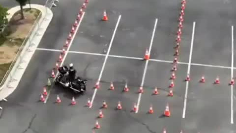 A Police motorcycle committee speed course