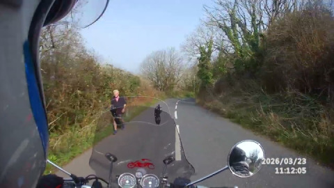 Royal enfield Interceptor 650cc heading down the twisties towards jennycliffe cafe.