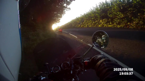When you're on an evening ride and you spot the sun as you come out of shadows..