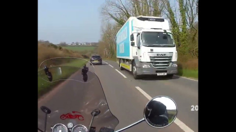 Overtaking practice with a 'Mr 40' on the A385.
