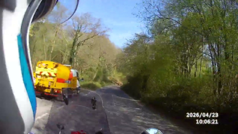 On my interceptor 650cc, climbing up to Dartmoor, after crossing (the rather old!), Newbridge.