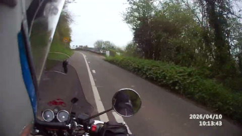 Interceptor 650cc enjoys the National speed limit section of the A379 coast road.